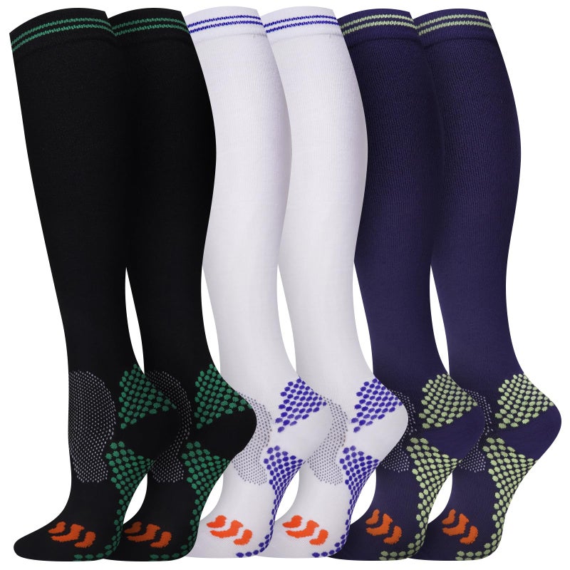 Odtmger Compression Socks (2/3 Pair) for Men and Women 20-30 mmHg Compression Stockings Circulation for Cycling Running Support Socks